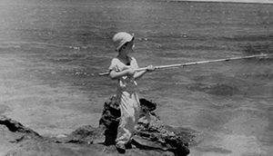 Fishing in the Red Sea in Egypt at age four.